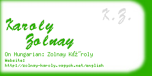 karoly zolnay business card